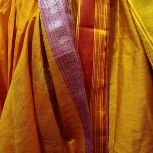 Gold & Yellow Silk Sari Fairy Petal Skirt